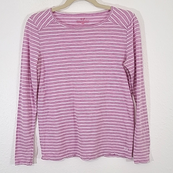 VINEYARD VINES Women's Pink-Purple/White Striped Long Sleeve Top, size XXS - Picture 1 of 4